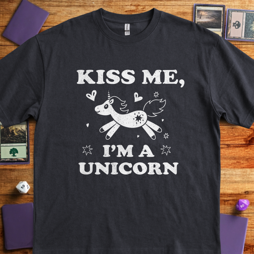 Kiss Me I'm a Unicorn - Black