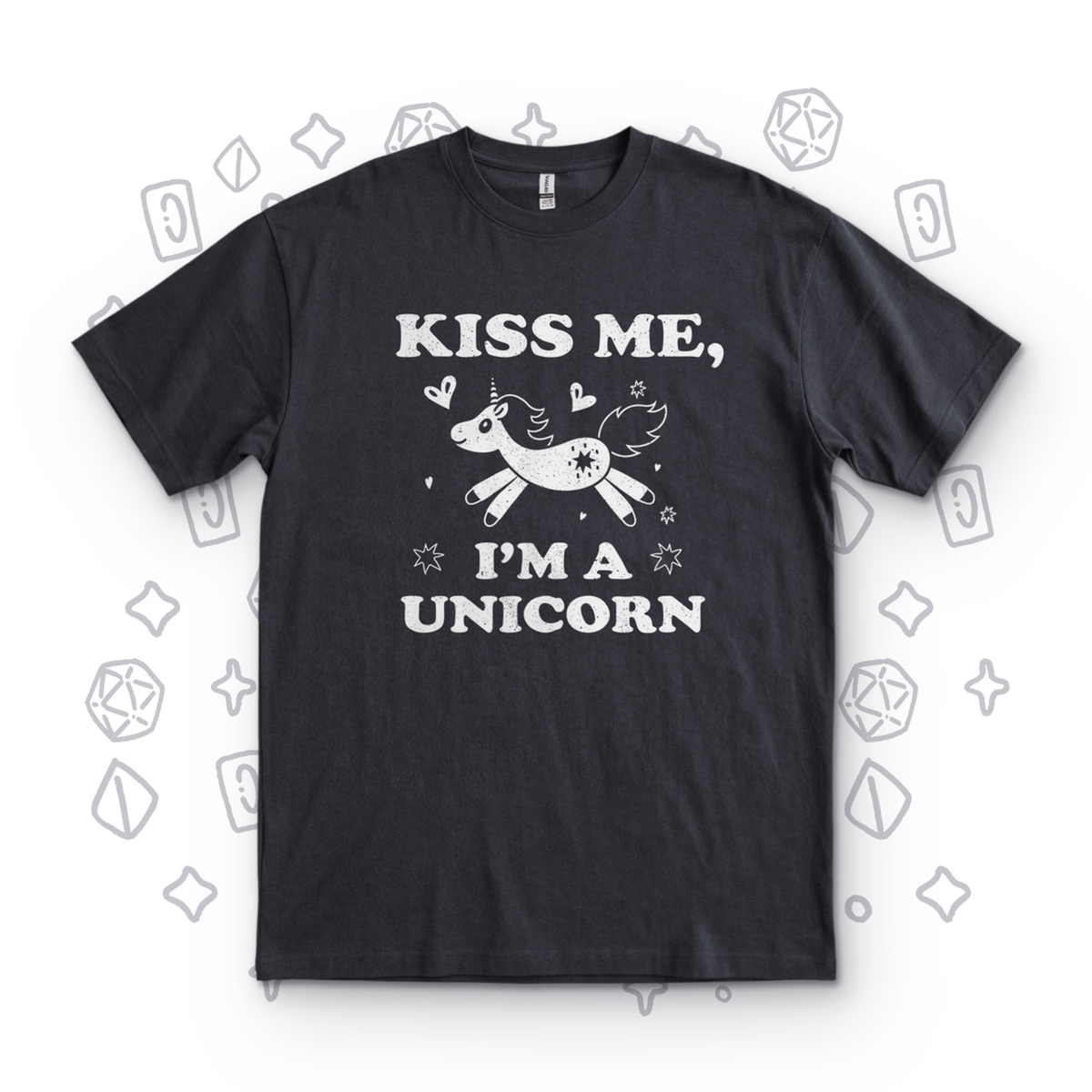 Kiss Me I'm a Unicorn - Black