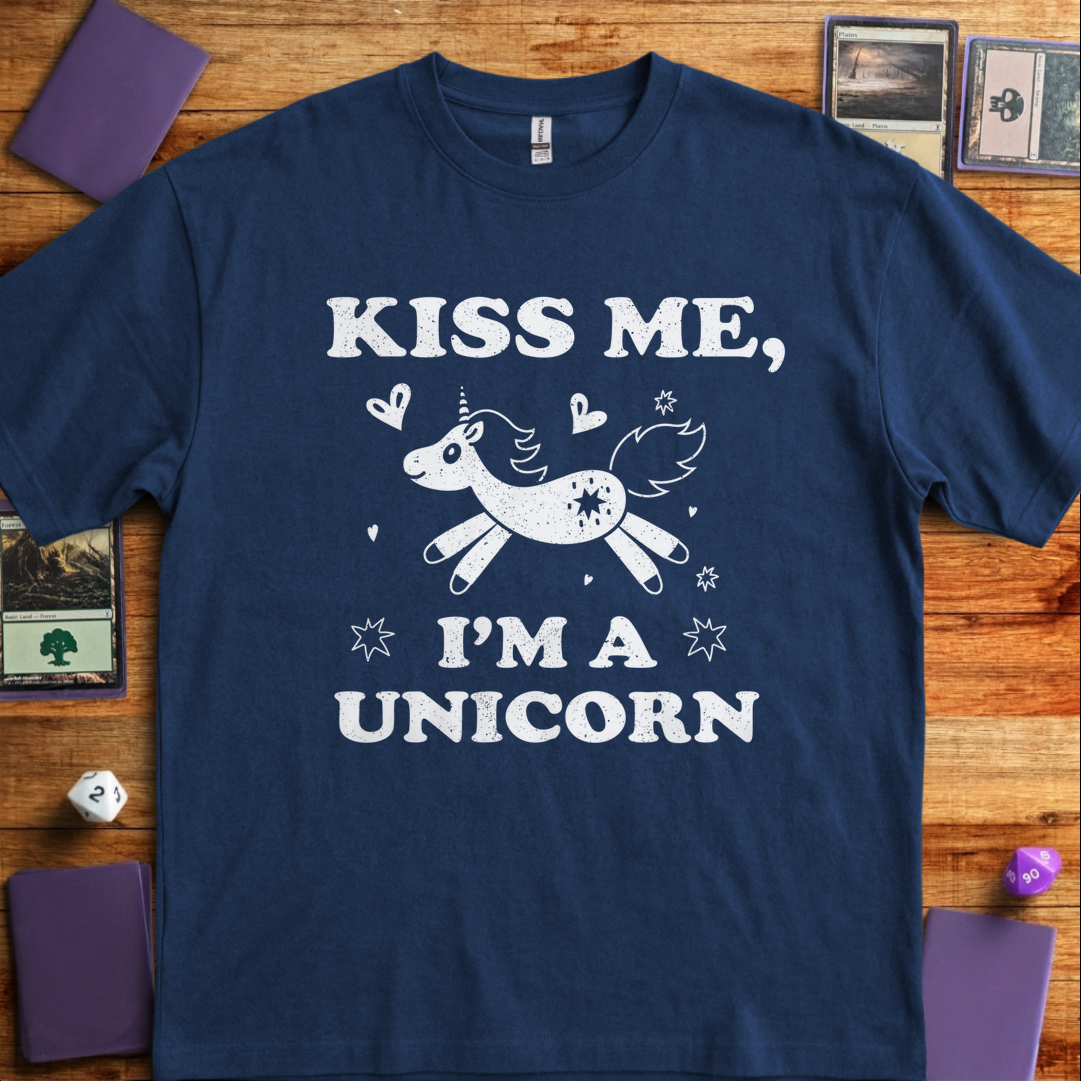 Kiss Me I'm a Unicorn - Navy