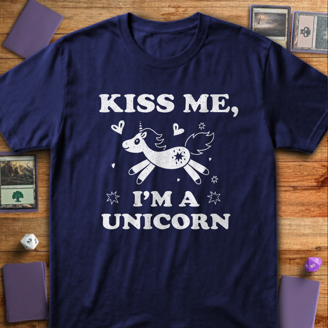 Kiss Me I'm a Unicorn - Navy