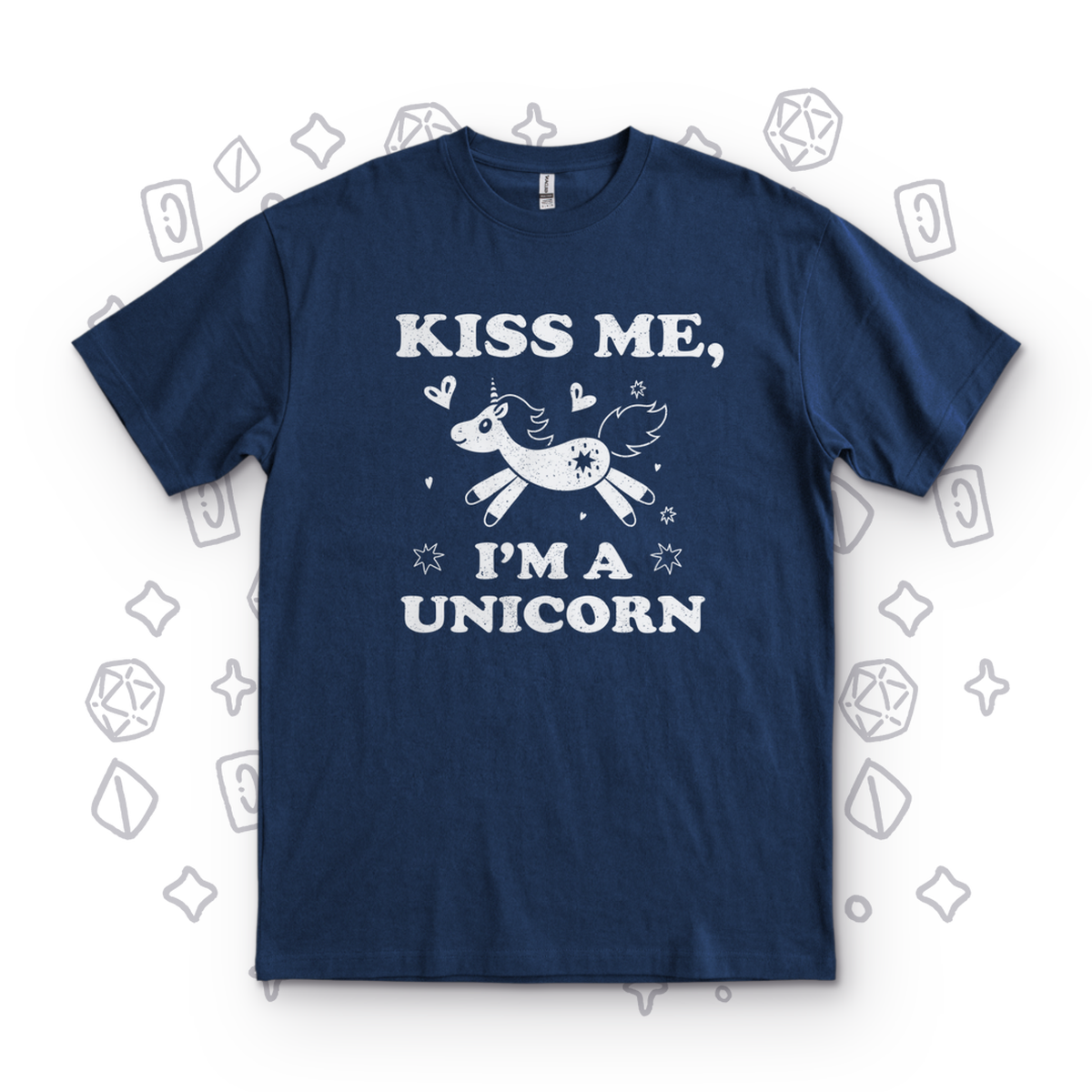 Kiss Me I'm a Unicorn - Navy