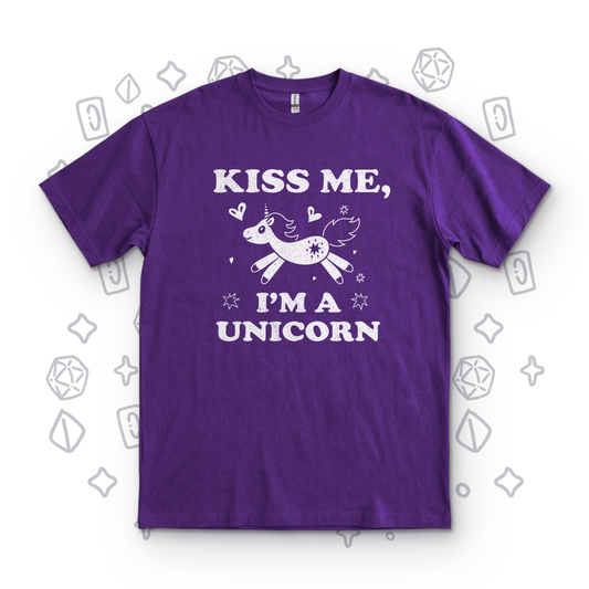 Kiss Me I'm a Unicorn - Purple