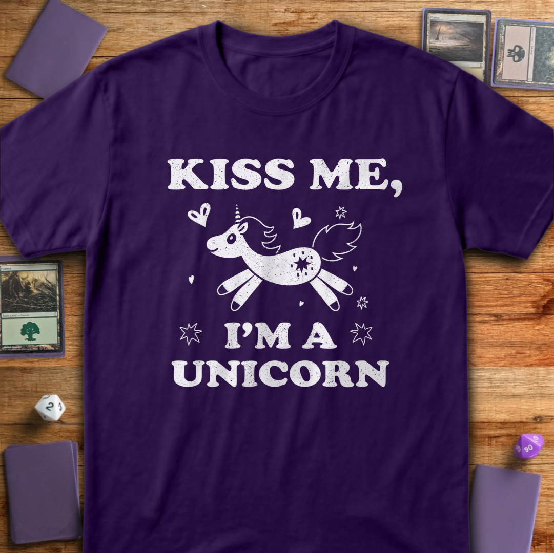 Kiss Me I'm a Unicorn - Purple
