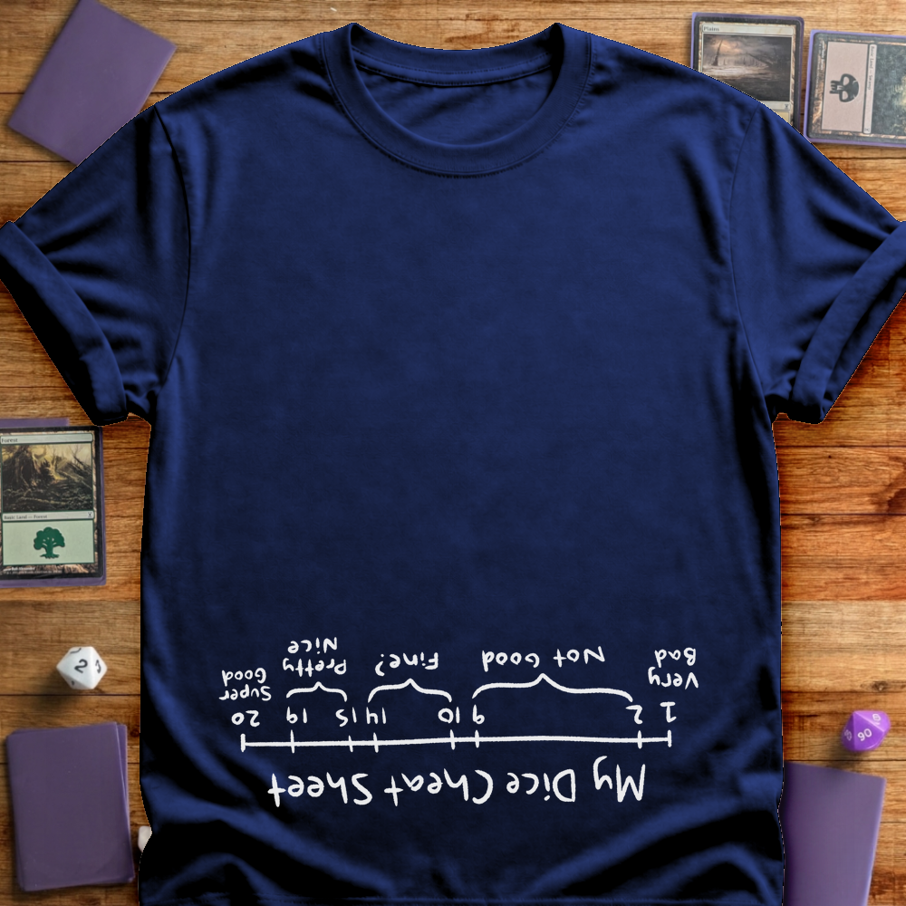 My Dice Cheat Sheet - An Upside Down Design - Navy