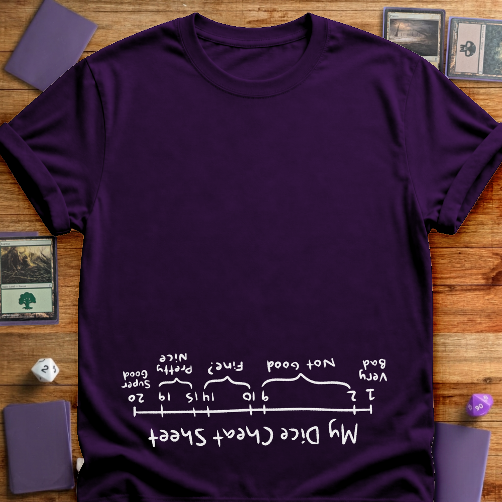 My Dice Cheat Sheet - An Upside Down Design - Purple