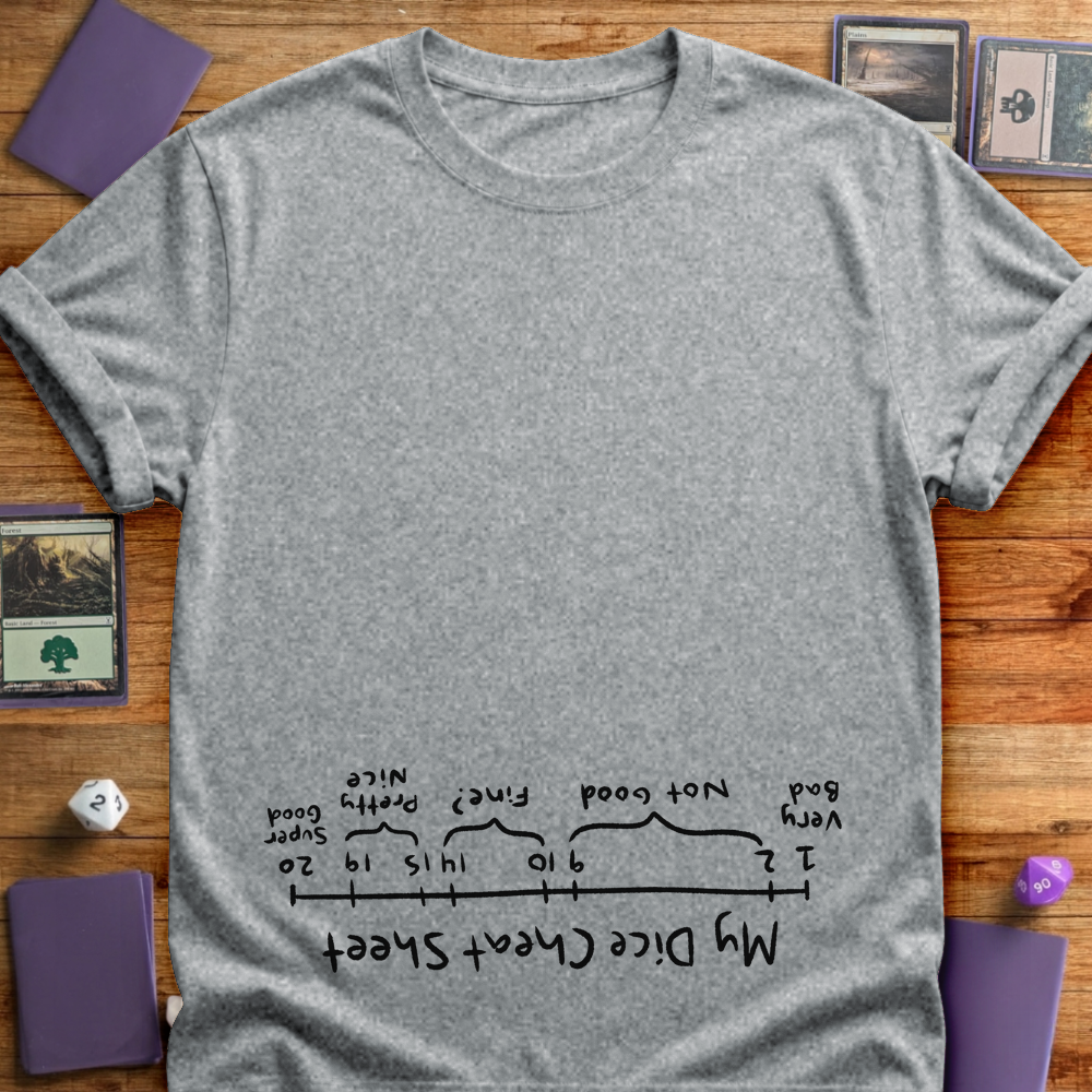My Dice Cheat Sheet - An Upside Down Design - Sport Grey