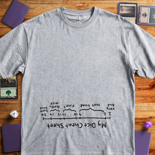 My Dice Cheat Sheet - An Upside Down Design - Sport Grey