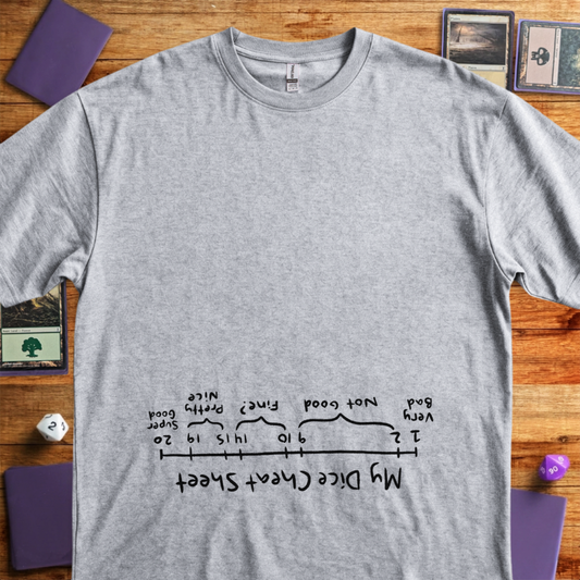 My Dice Cheat Sheet - An Upside Down Design - Sport Grey