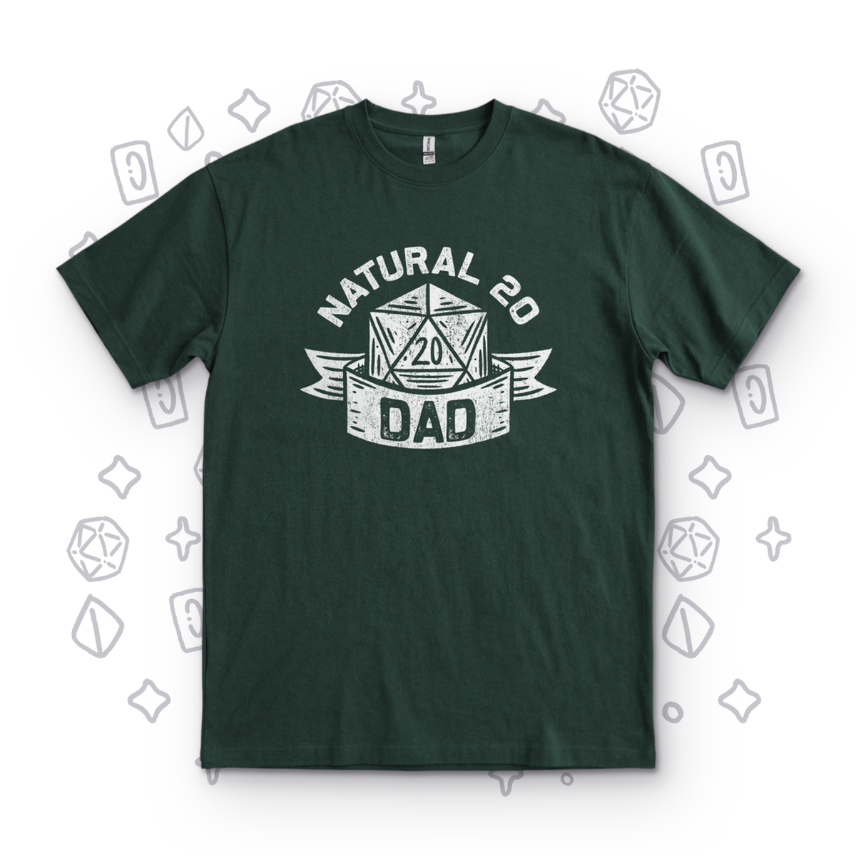 Natural 20 Dad - Forest Green