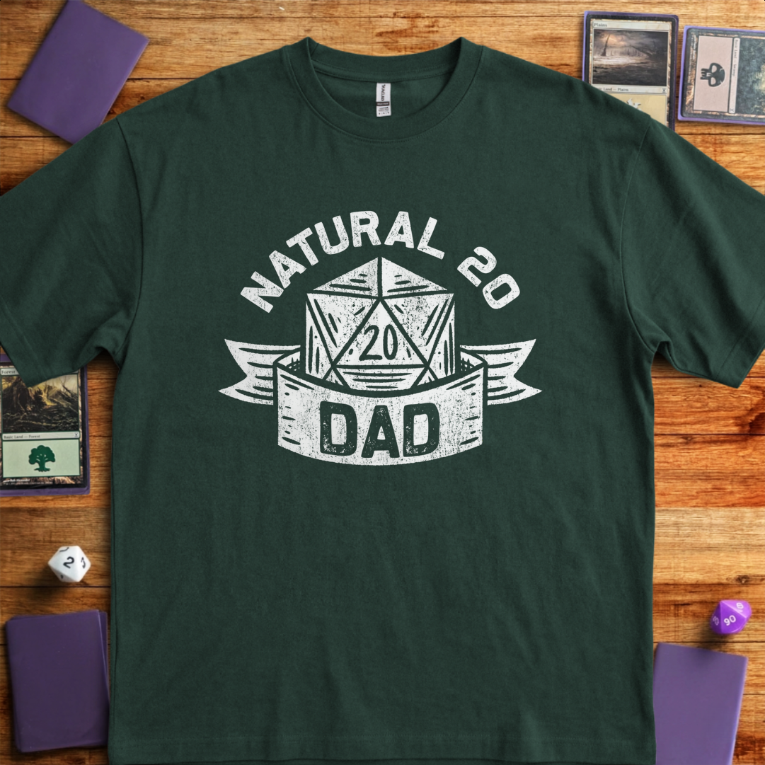 Natural 20 Dad - Forest Green