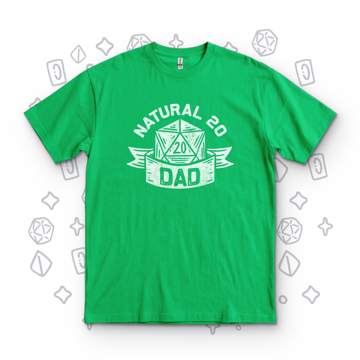 Natural 20 Dad - Kelly Green