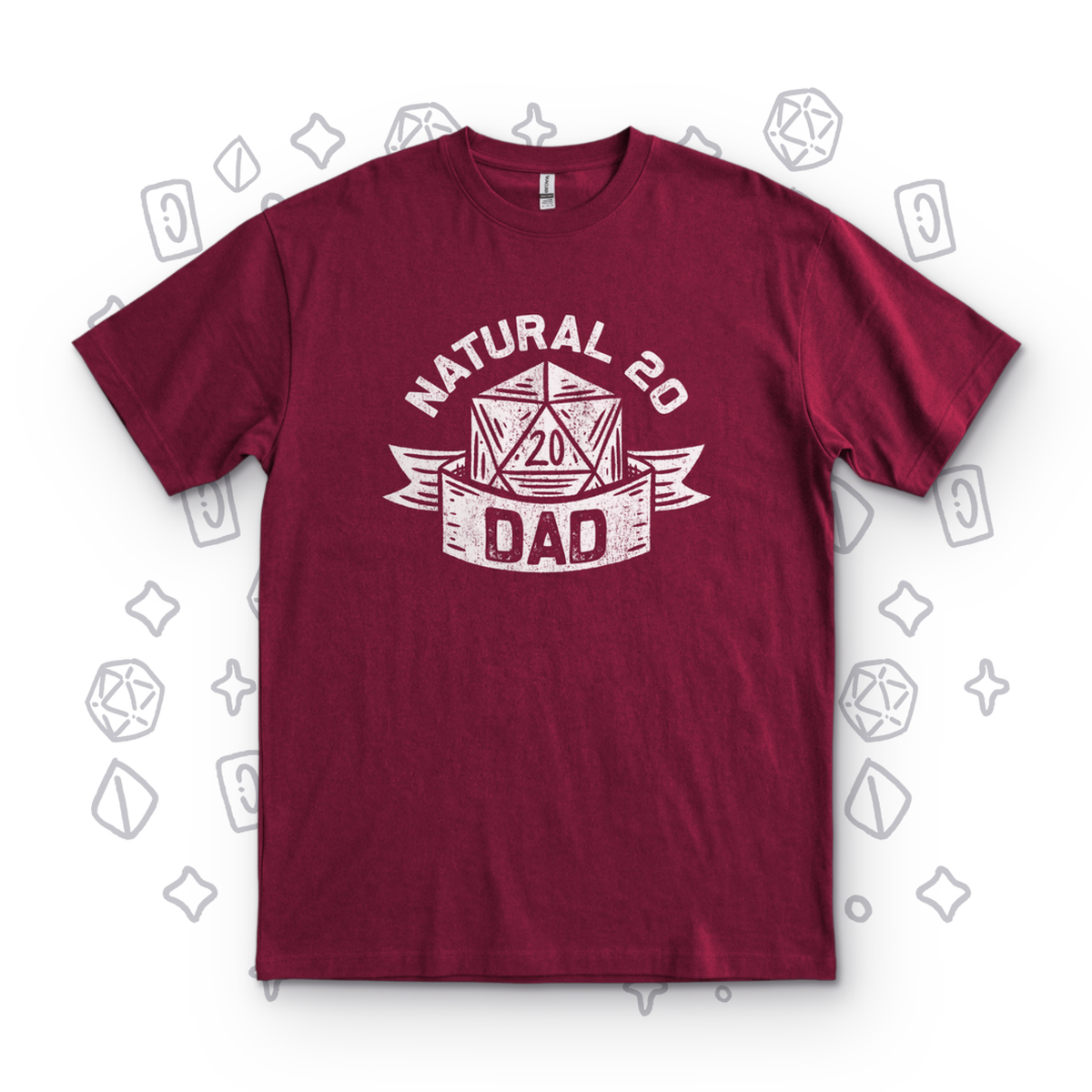 Natural 20 Dad - Maroon