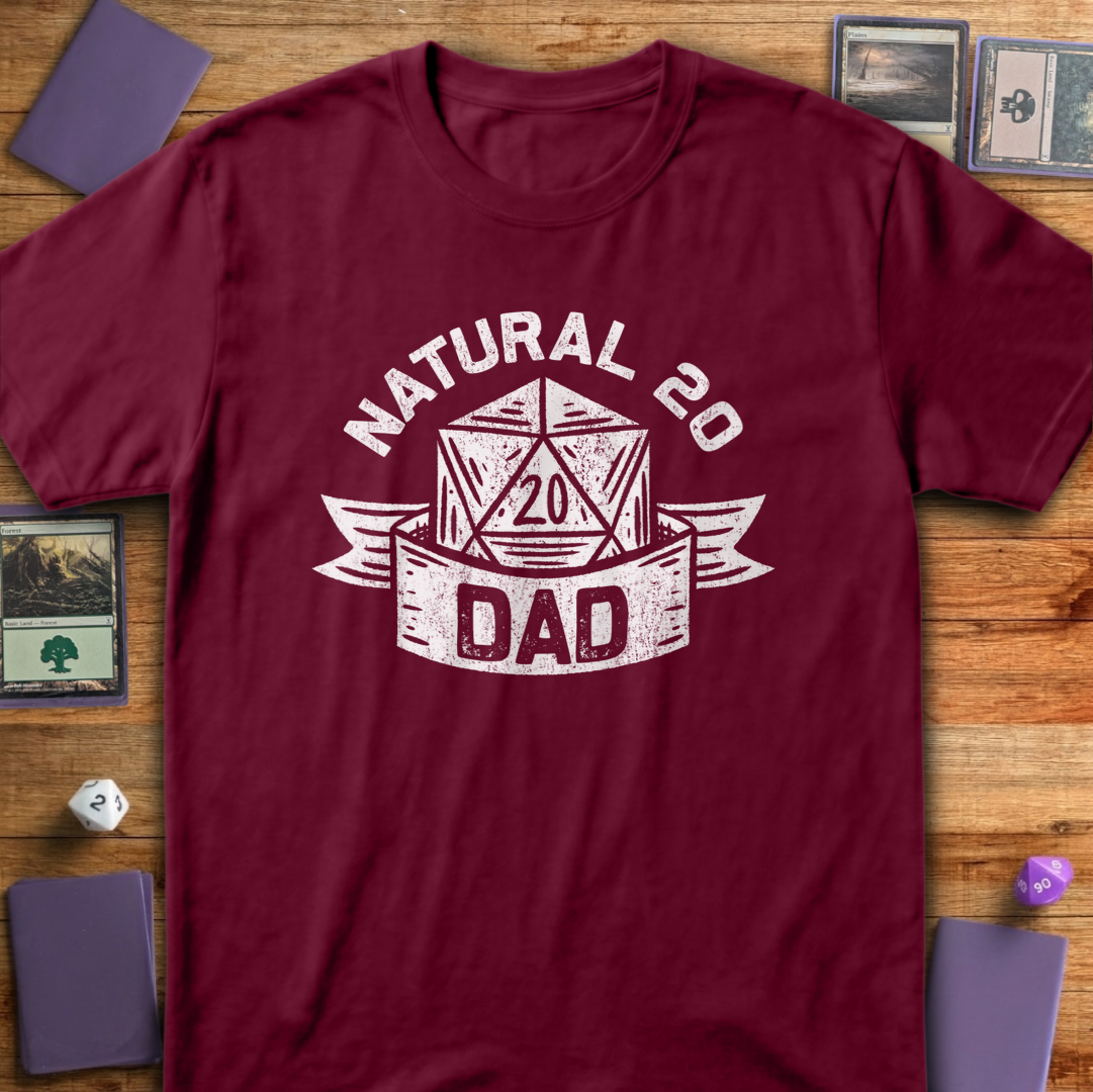 Natural 20 Dad - Maroon