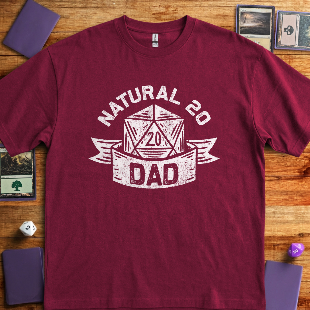 Natural 20 Dad - Maroon