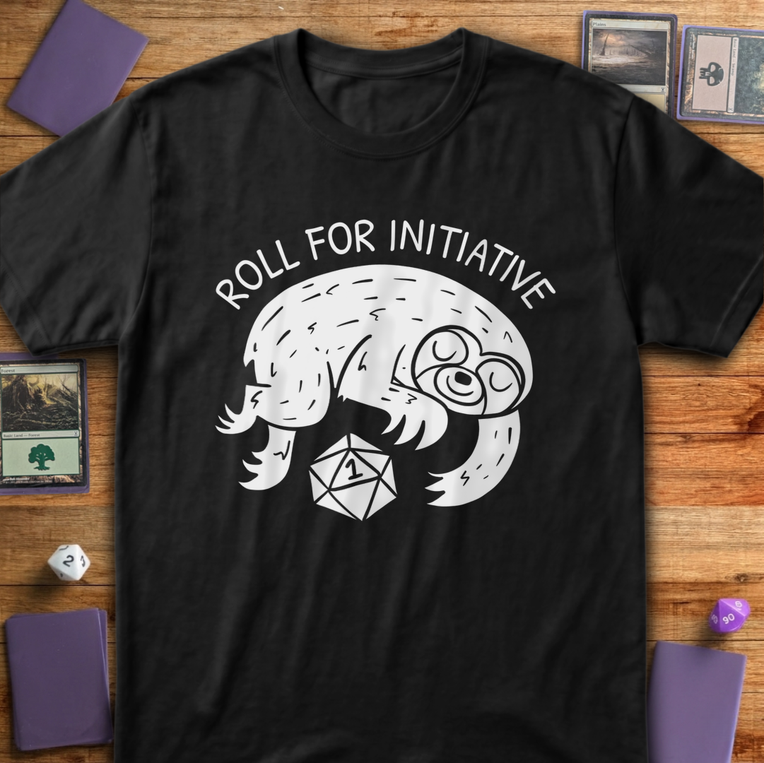 Roll for Initiative T-Shirt - Black