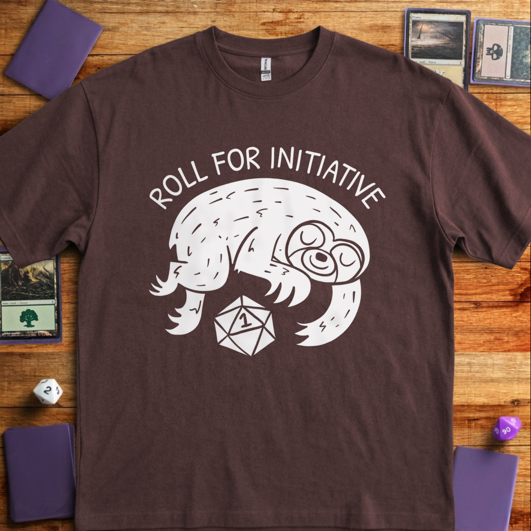 Roll for Initiative T-Shirt - Dark Chocolate