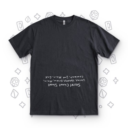 Secret Cheat Sheet - An Upside Down Design - Black