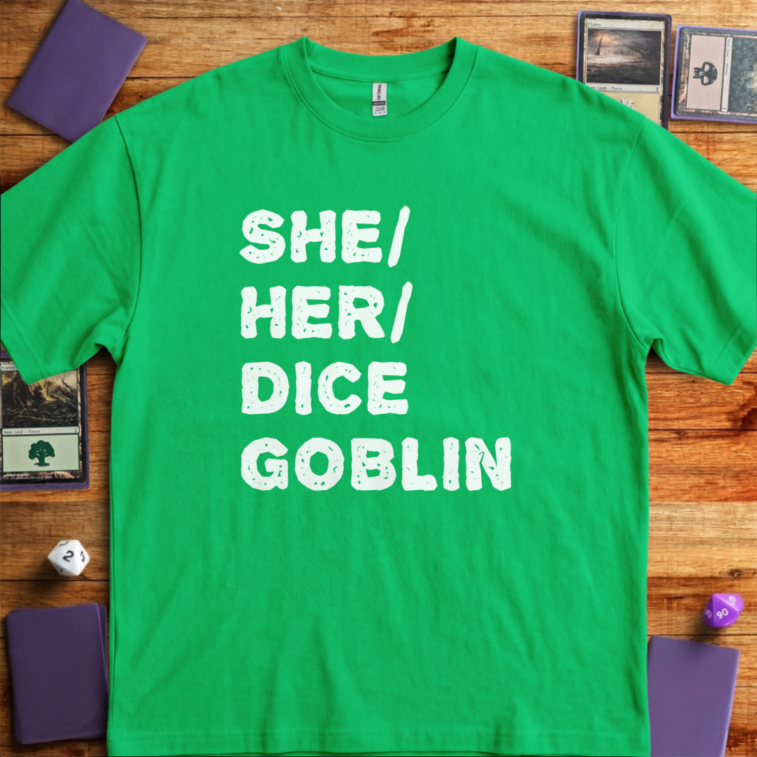 She Her Dice Goblin - Kelly Green