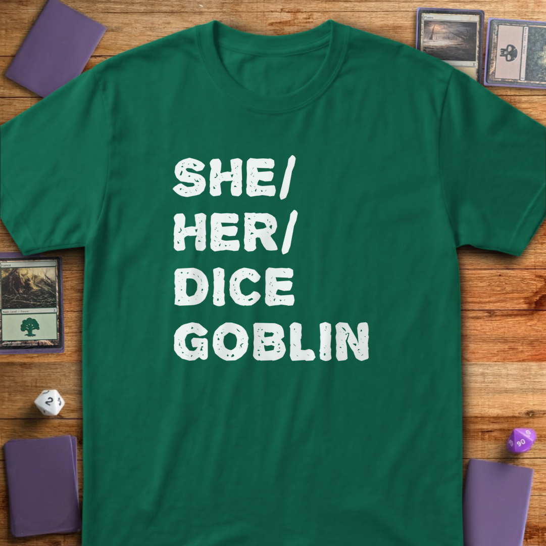 She Her Dice Goblin - Kelly Green