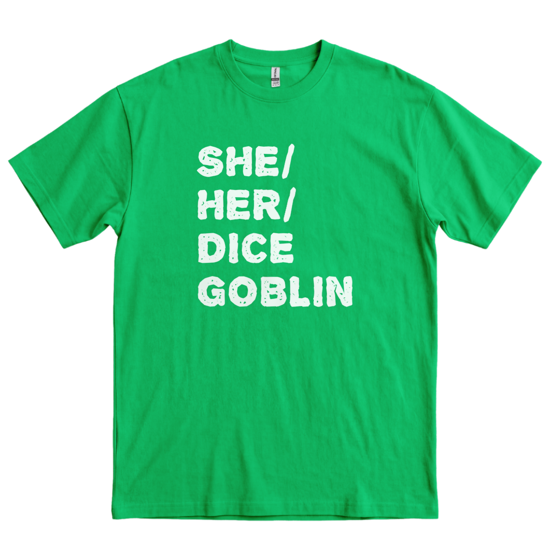 She Her Dice Goblin - Kelly Green