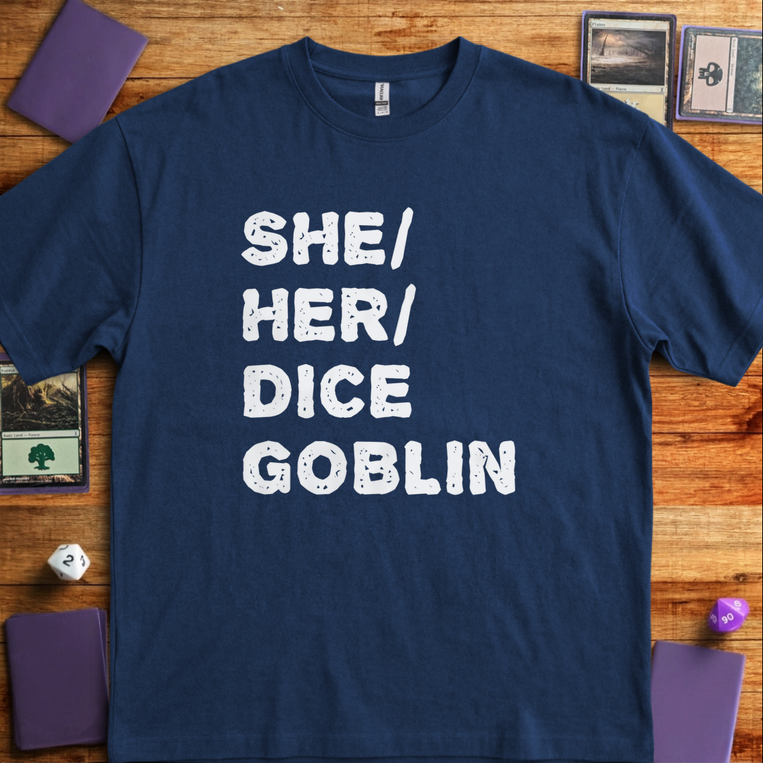 She Her Dice Goblin - Navy