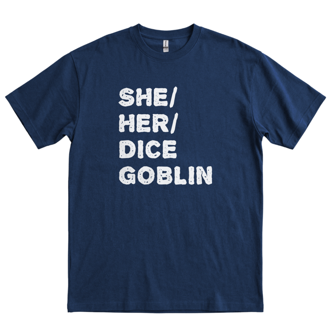 She Her Dice Goblin - Navy