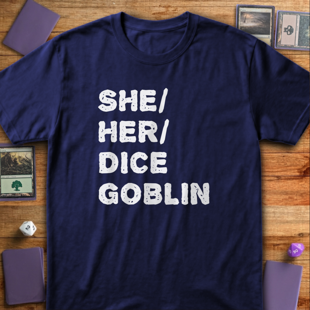 She Her Dice Goblin - Navy