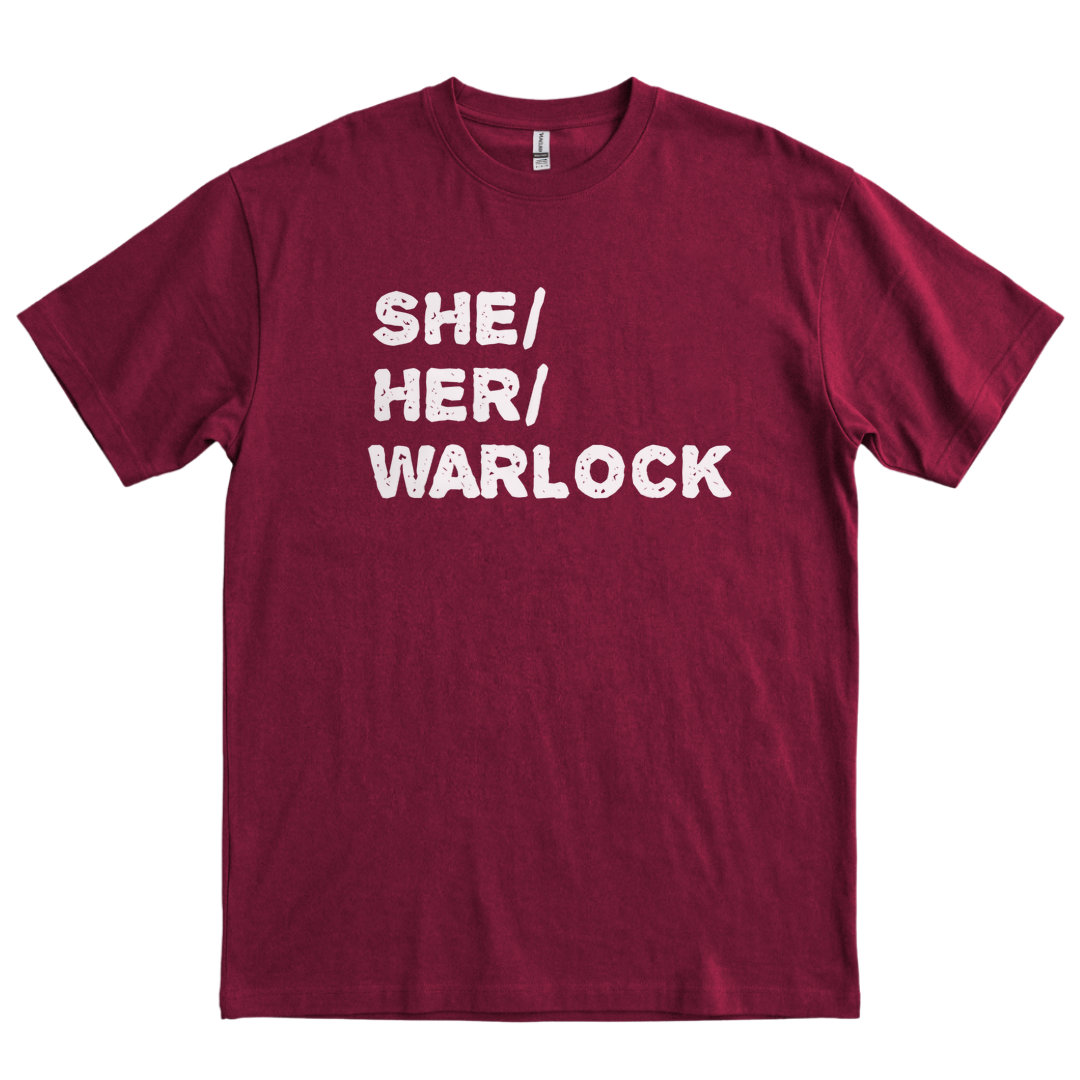 She Her Warlock - Maroon