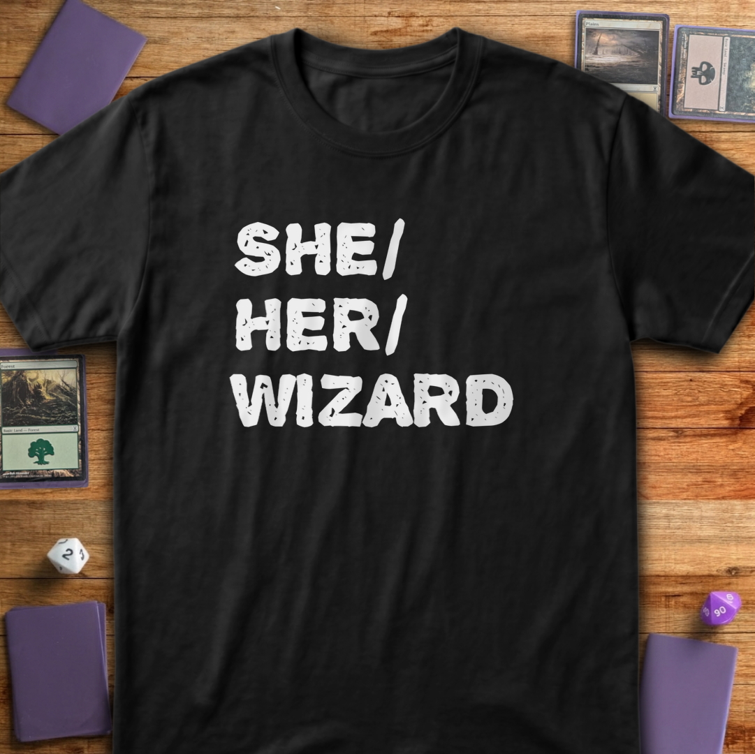 She Her Wizard - Black