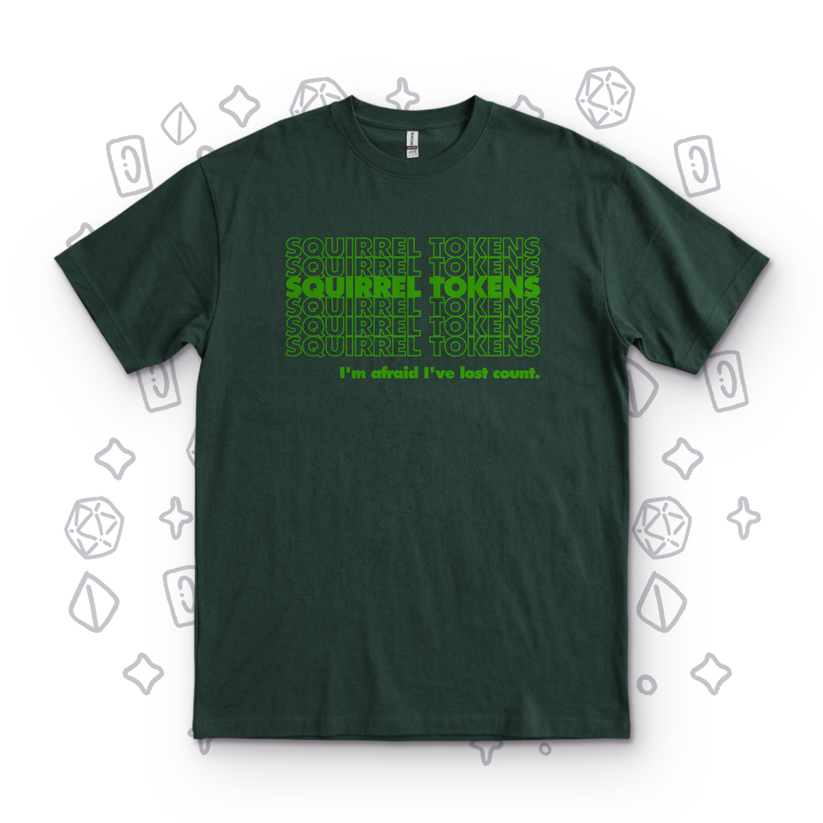 Squirrel Tokens - Forest Green