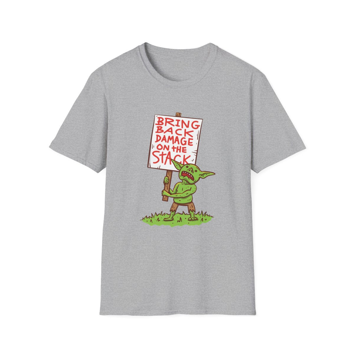 Bring Back Damage on the Stack tee - Sport Grey - front