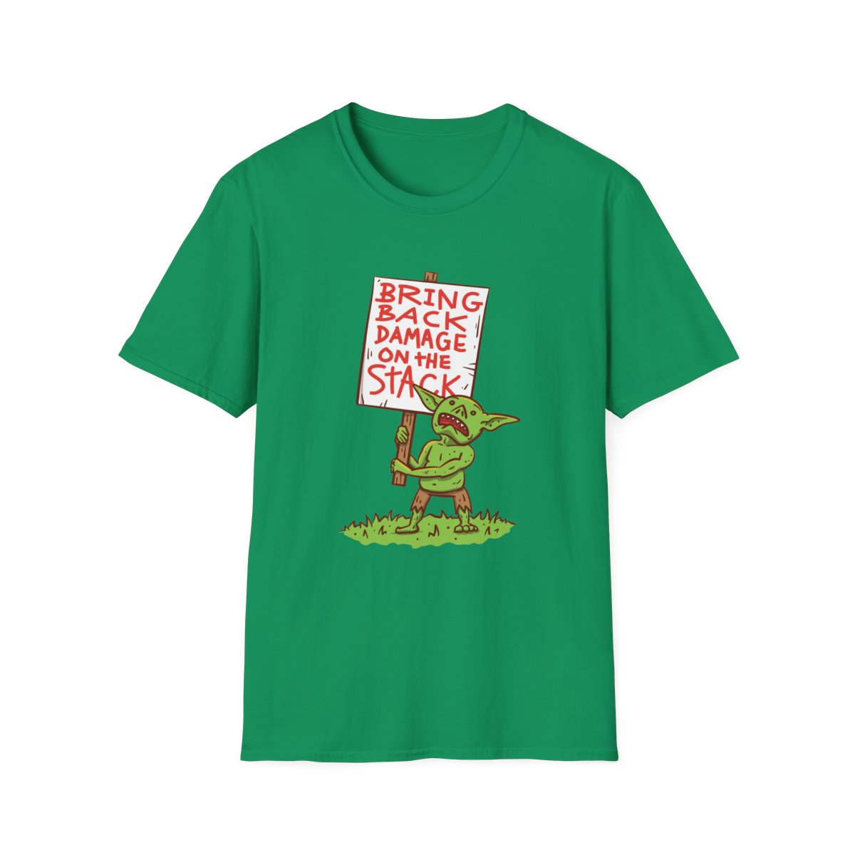 Bring Back Damage on the Stack tee - Kelly Green - front