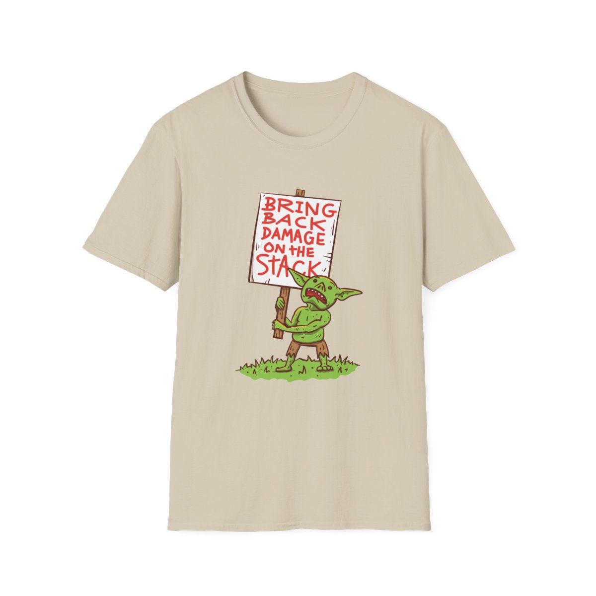 Bring Back Damage on the Stack tee - Sand - front