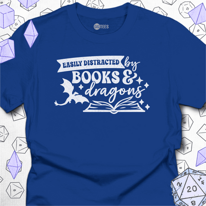 Easily Distracted by Books & Dragons T-Shirt