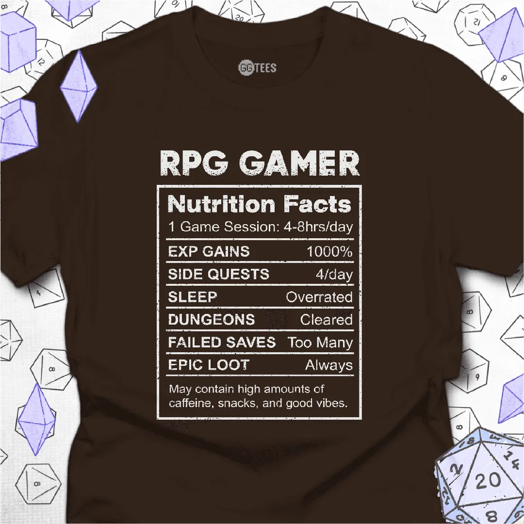 RPG Gamer Nutrition T-Shirt - GG Tees