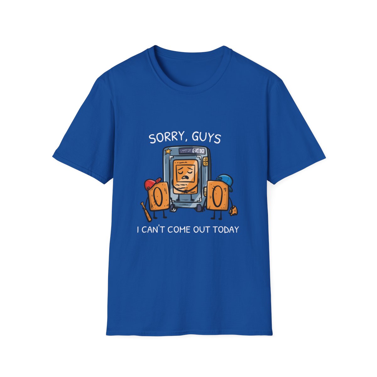 Sorry Guys tee - Royal - front